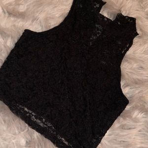 Black lace crop top!